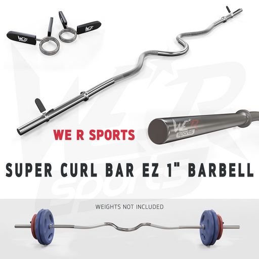 FlexBar 1" Super Curl Bar with Spring Collars from WeRSports for weight training