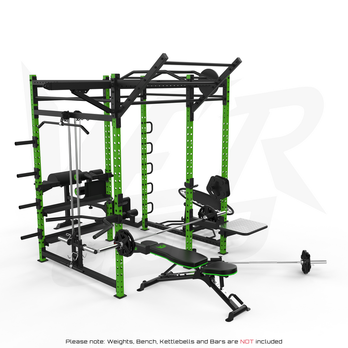 green multi gym power cage rack