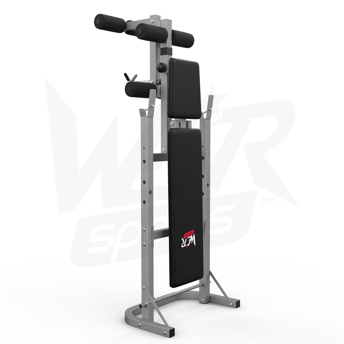 Folding weight bench comes in silver and black from WeRSports