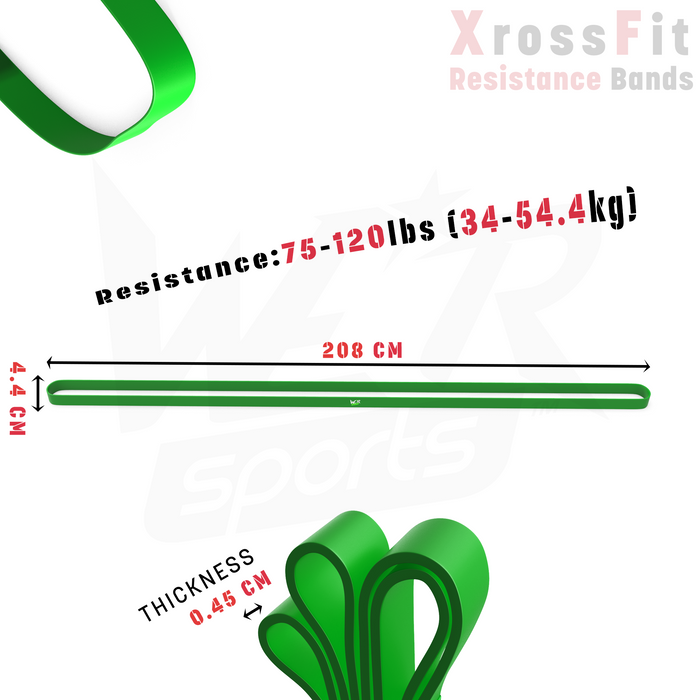 green resistance bands size dimensions