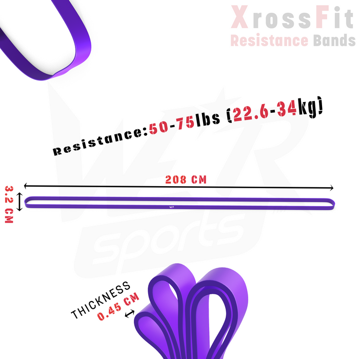 violet resistance bands size dimensions