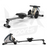 White and silver rowing machine