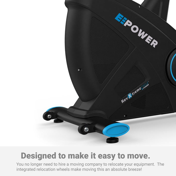 E-Power Cardio Reclining Exercise Bike transport wheels