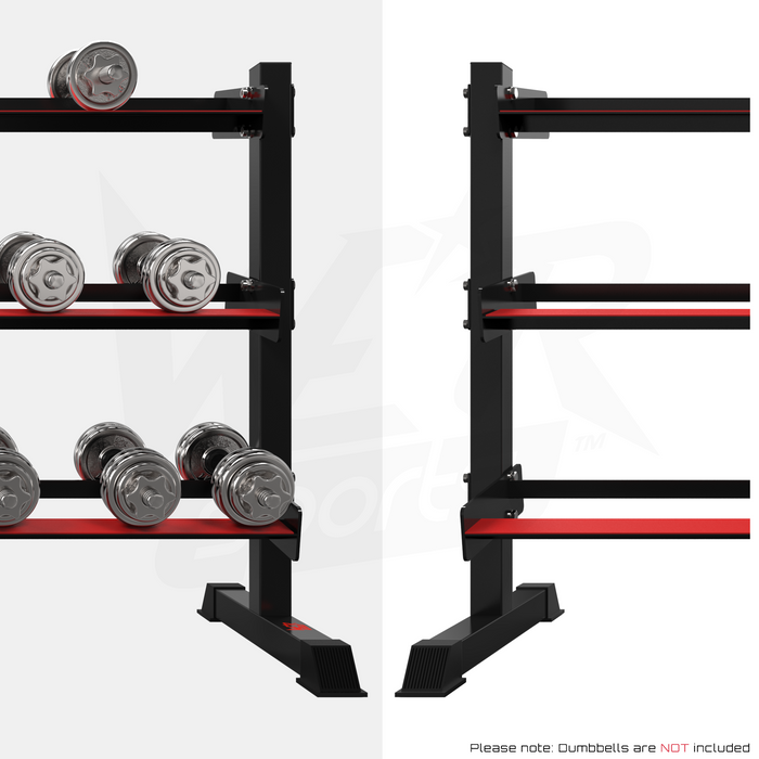 Dumbbell rack with and without weights