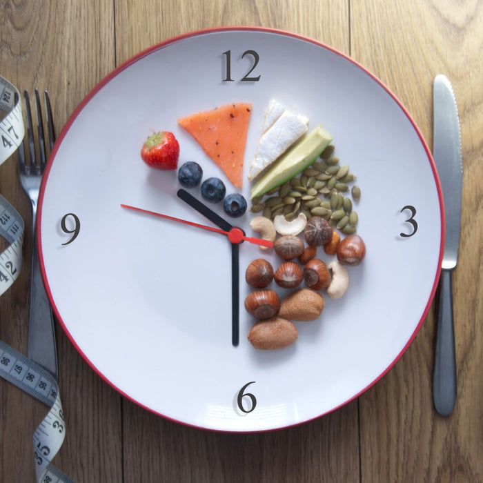 a dinner plate representing a fasting meal