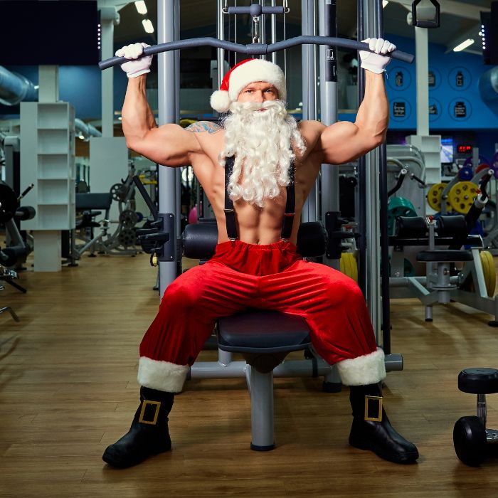 santa getting fit for christmas