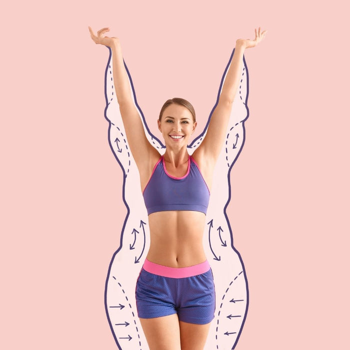 woman doing fitness with arms in the air