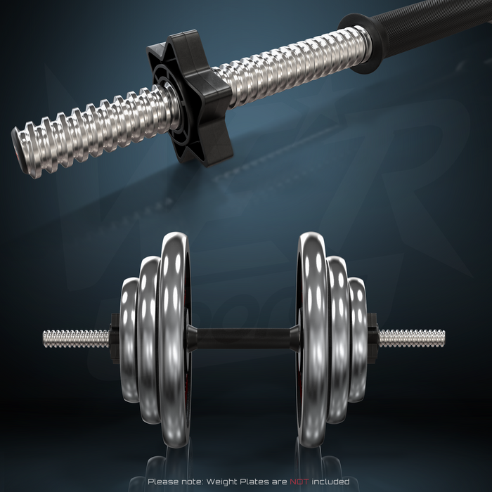 WeRSporst black dumbbell bar with and without weights