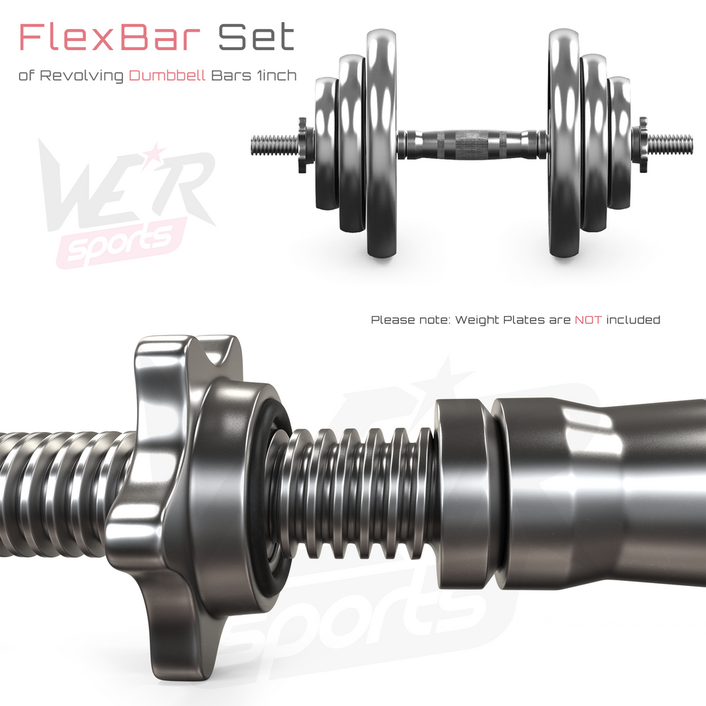 FlexBar Set of Revolving Dumbbell Bars 1" from WeRSports weight training equipment