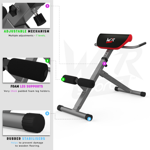 Extension bench for strength training for WeRSports