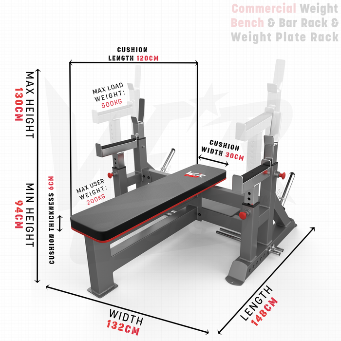Commercial Weight Bench size dimension