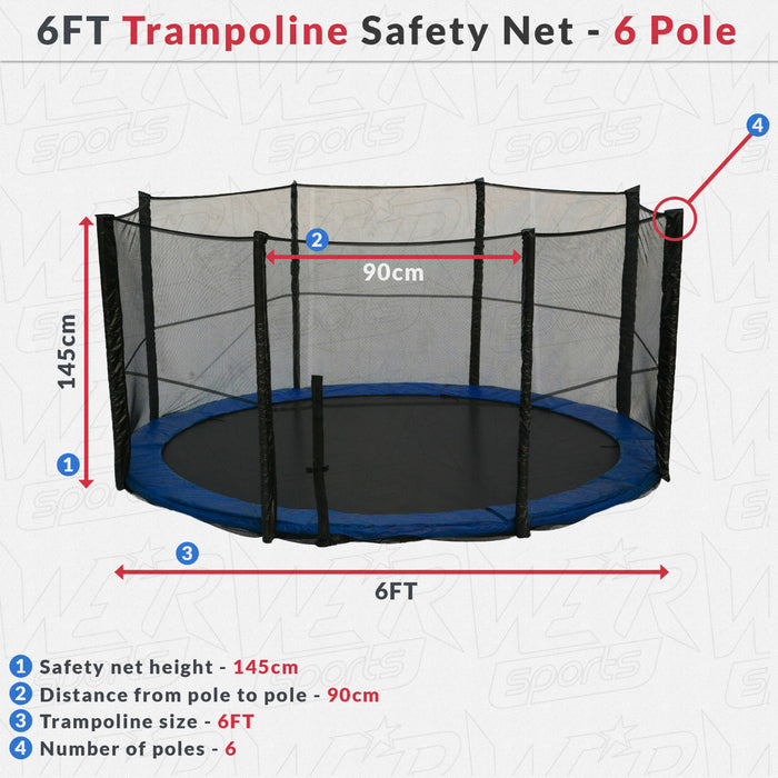 BounceXtreme Trampoline Safety Net dimensions