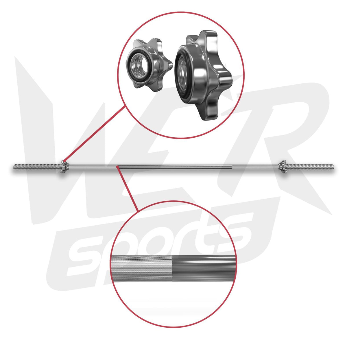 FlexBar 1" Barbell Bar with SpinLock Collars