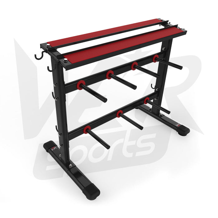 Dumbbell and weight plate storage rack without weights