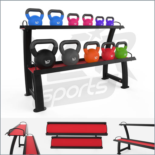 2 Tier Home Gym Kettlebell Weight Storage Display Stand Rack For Kettlebells from WeRSports
