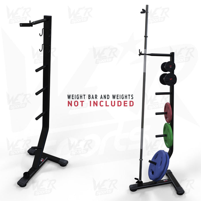 Bar weights storage rack with and without weights