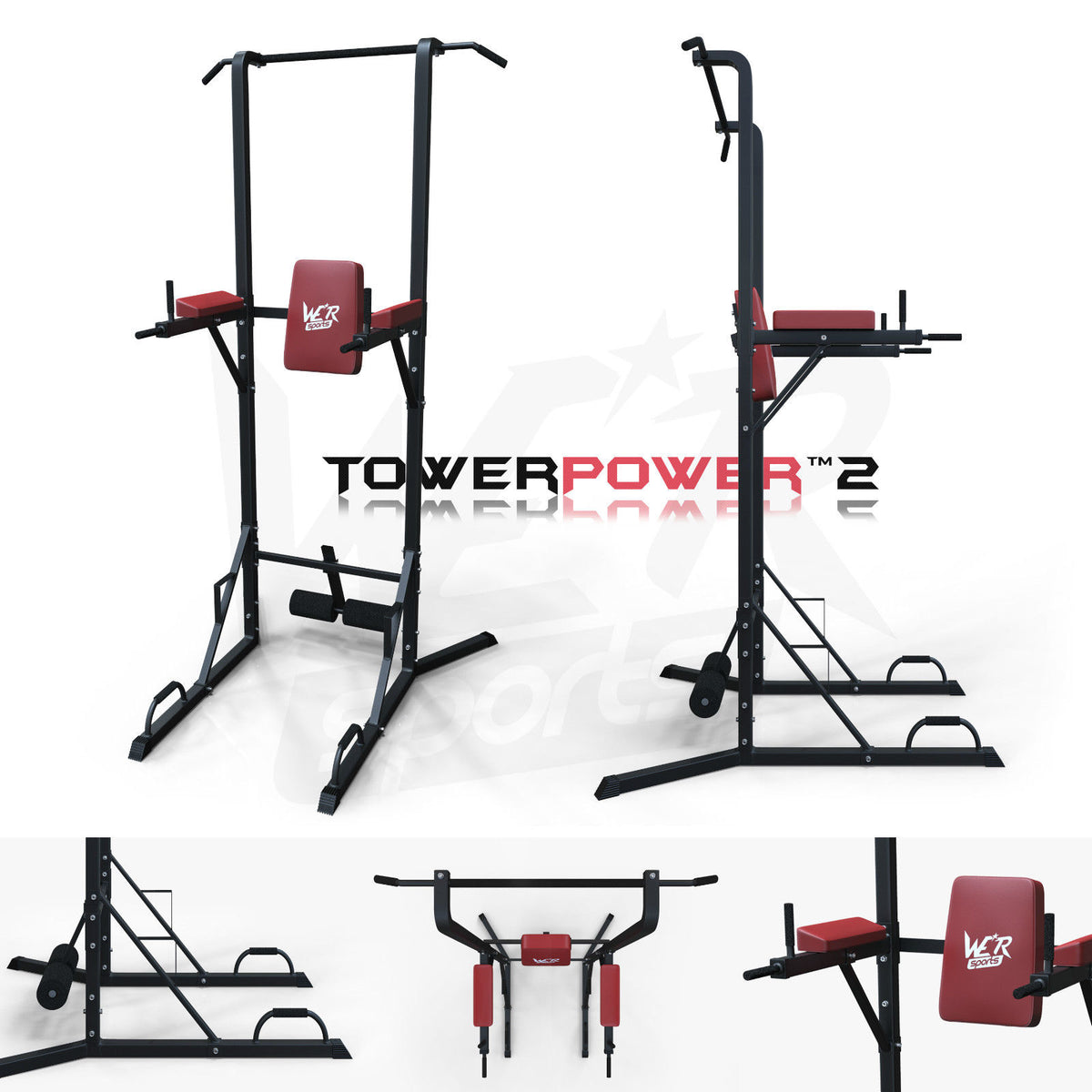 TowerPower Pull Up tower Station BLACK-RED