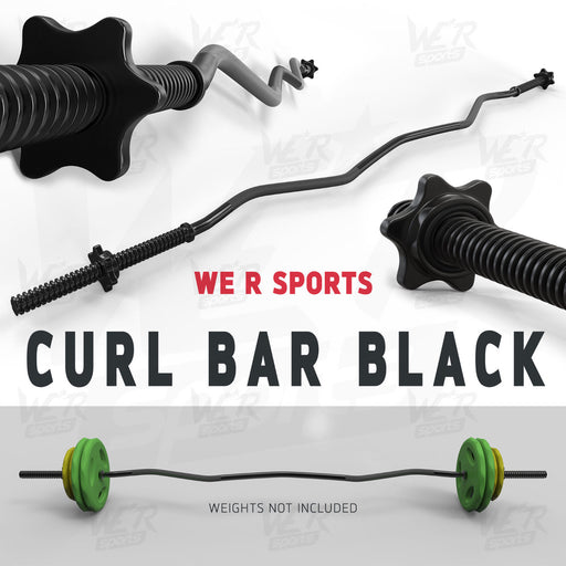 FlexBar 1" Black Curl Bar with SpinLock Collar from WeRSports