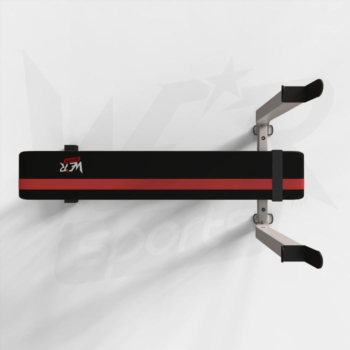 BenchXPower flat weight bench with rack and plate holder top view from WeRSports
