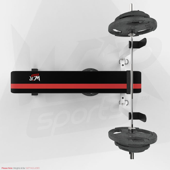 WeRSports top view of weight bench and rack and plate holder