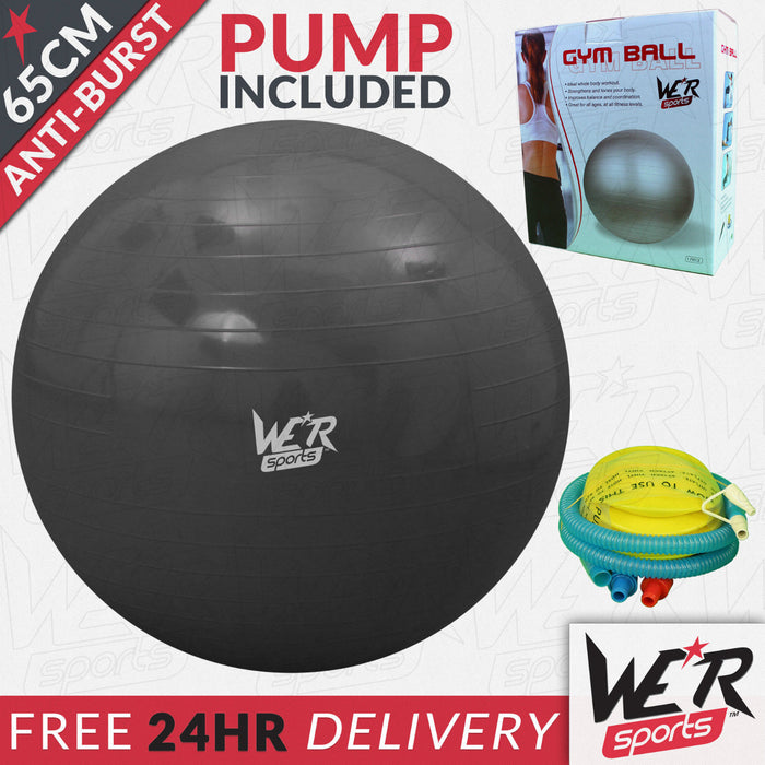 65cm black YogaFlex gym ball 24 hr delivery from WeRSports