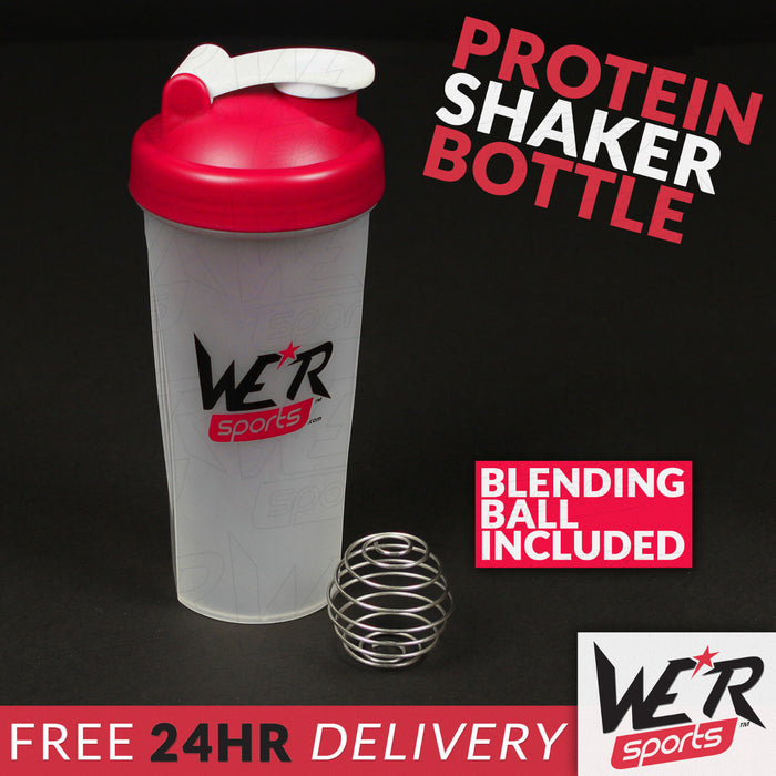 24 hr delivery red protein shaker bottle from WeRSports