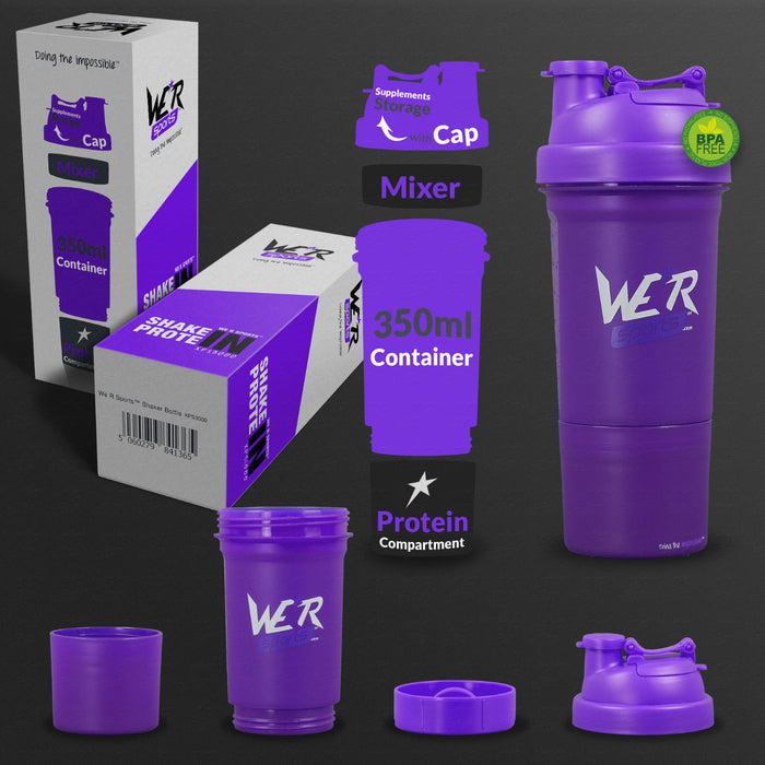 violet blue 350ml shaker bottle from WeRSports