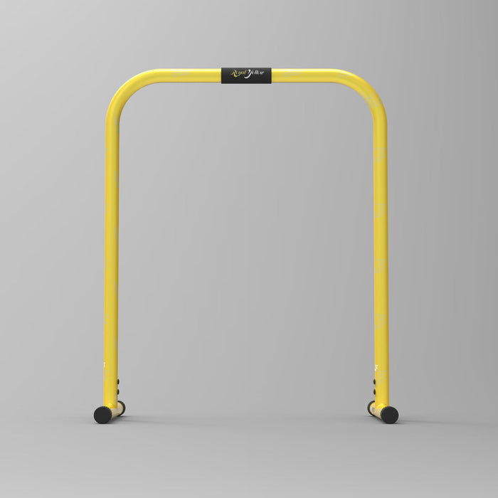 front view yellow parallel bars
