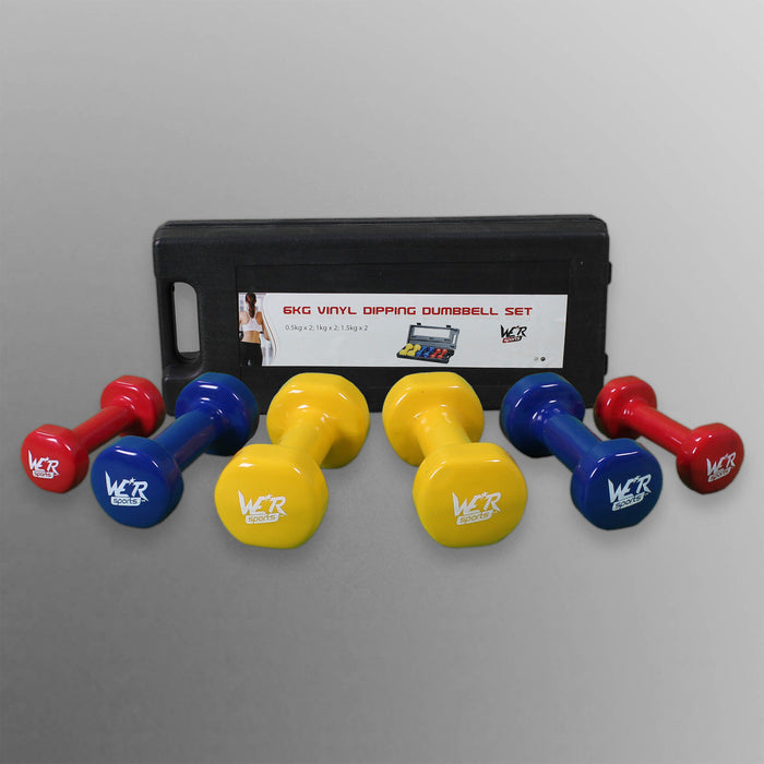 Complete ladies dumbbell set with different colours