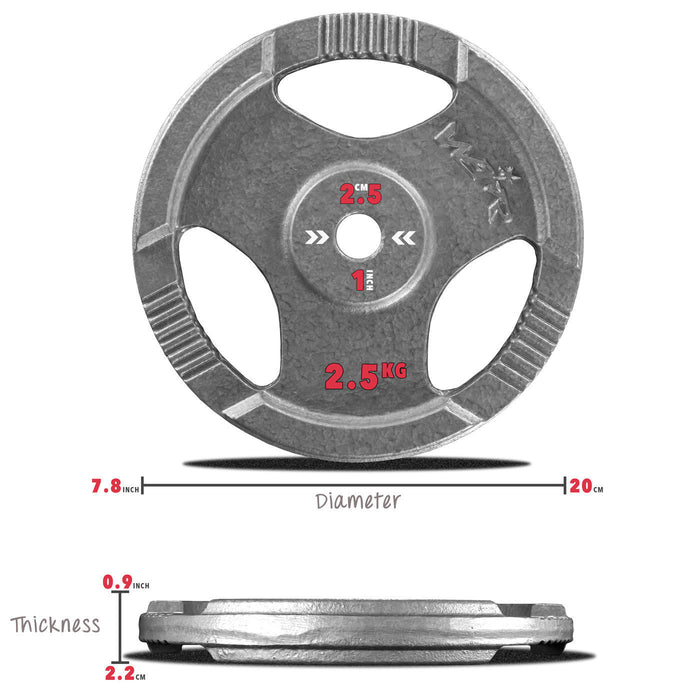 TriFlex Cast Iron Tri-Grip Weight Plate size dimension