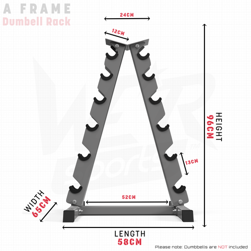 A Frame Dumbell Rack size dimension