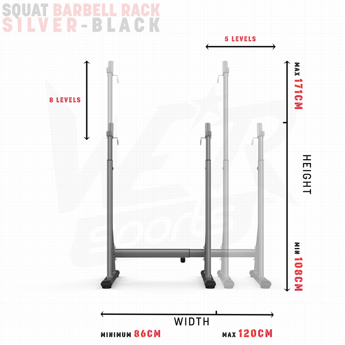 Squat Barbell Rack size dimensions