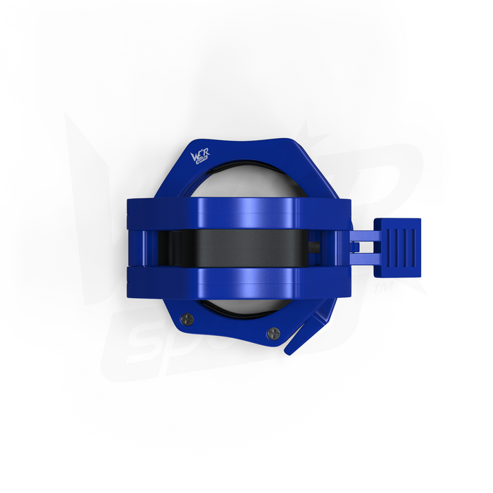 top view blue bar clip collars