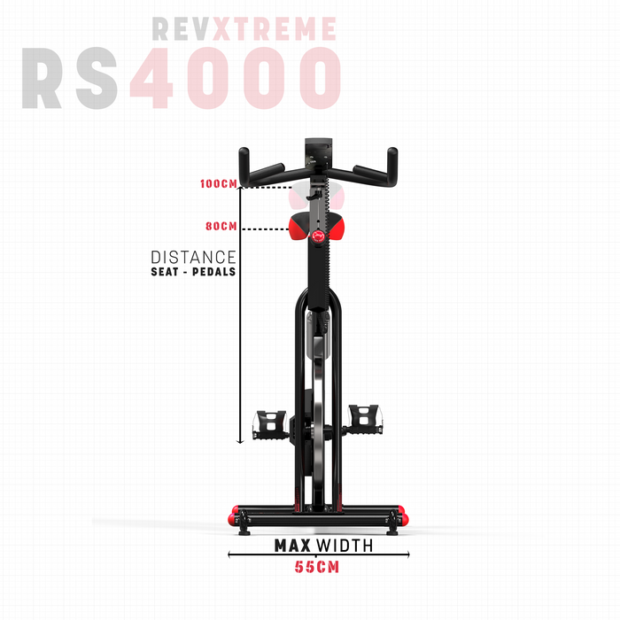 RevXtreme VenomX Indoor Cardio Spin Bike size dimensions