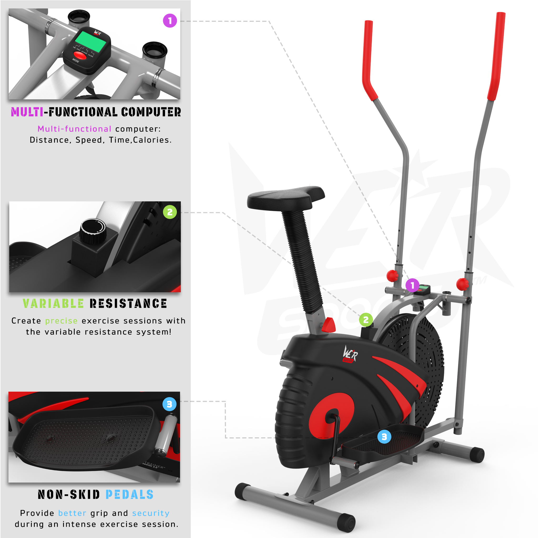 We r sports 2 in 1 cross trainer sale