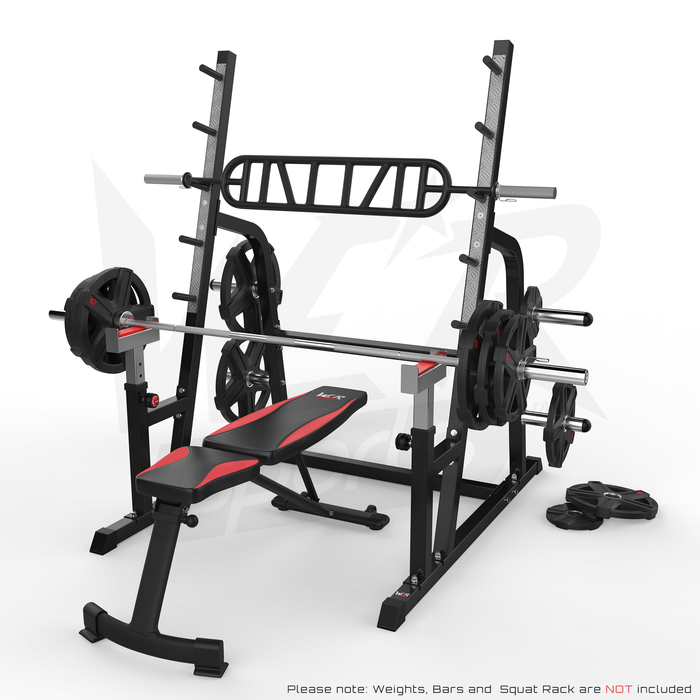WeRSports weight bench comes in black and red