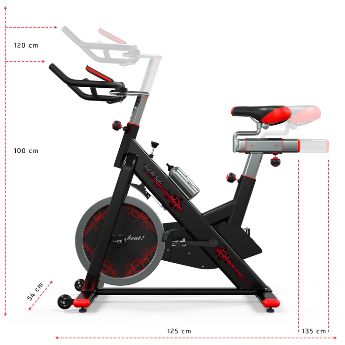 RevXtreme VenomX Indoor Cardio Spin Exercise Bike size dimension