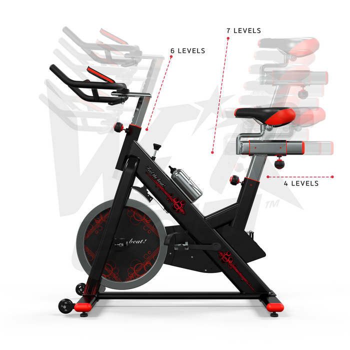 Multiple level RevXtreme VenomX Indoor Cardio Spin Bike