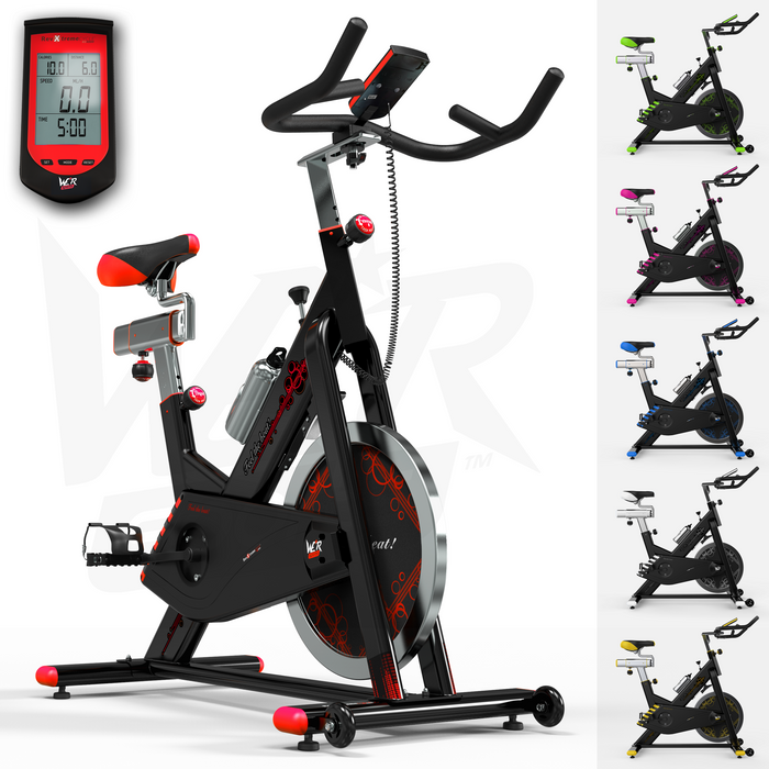RevXtreme VenomX Indoor Cardio Spin Exercise Bike with monitor for cardio training