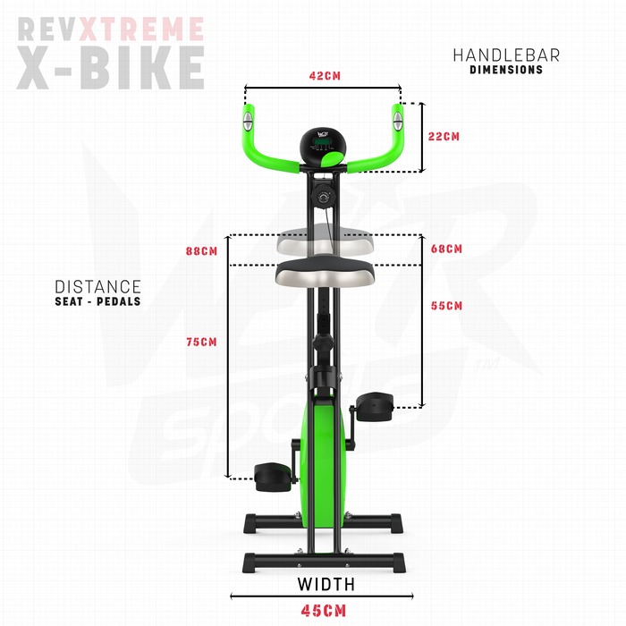 RevXtreme X-Bike distance seat to pedals dimension
