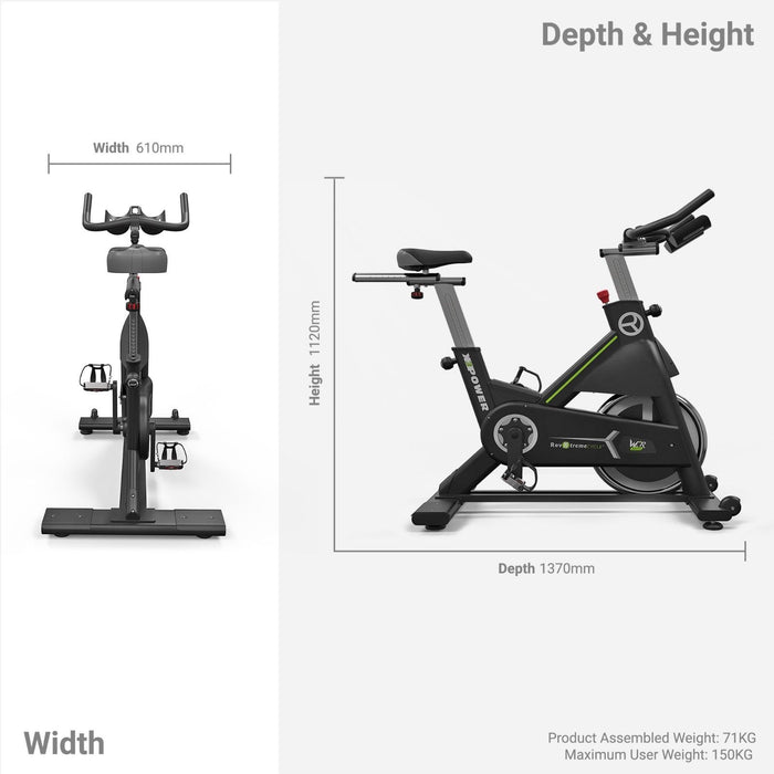 RevXtreme X3Power Indoor Spin Bike dimensions