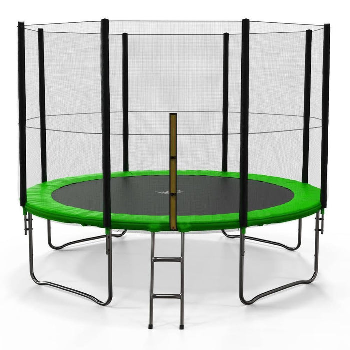 BounceXtreme Garden Trampoline with Ladder and RainCover in green