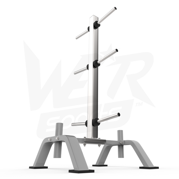 Silver weight plate rack from WeRSports